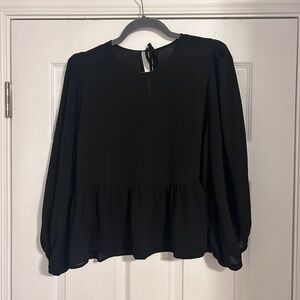 Express Black Peplum Blouse